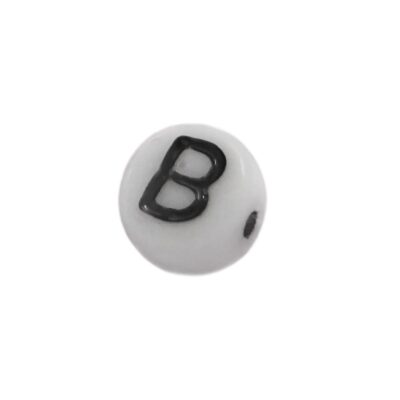 Perlina Plastica Lettera B 6mm foro passante
