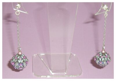 KIT Orecchini Dragonfly Colore Grigio / Fucsia