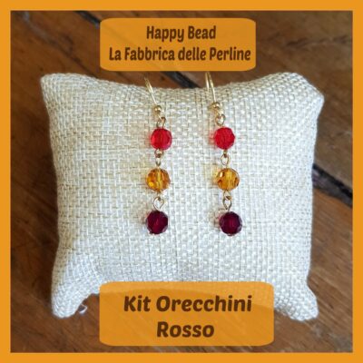Kit Basic Earrings with Round Swarovski Red