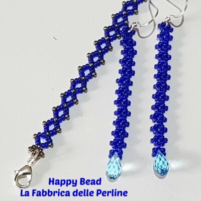 Kit Bracciale e Orecchini RAW Basic Blu