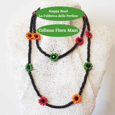 Kit Miyuki Collana MAXI Flora versione Tropical Rosso /Arancio/ Verde