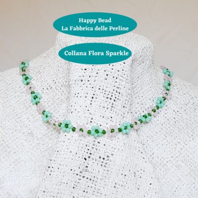 Kit Miyuki Flora Sparkle Necklace Light Green / Pink