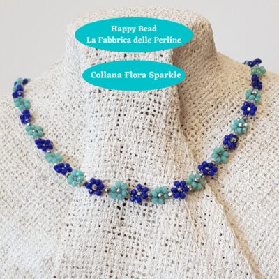 Kit Miyuki Flora Sparkle Necklace Light Blue / China Blue