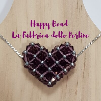Corso Online e Kit Ciondolo Cuore GRANDE colore AMETISTA