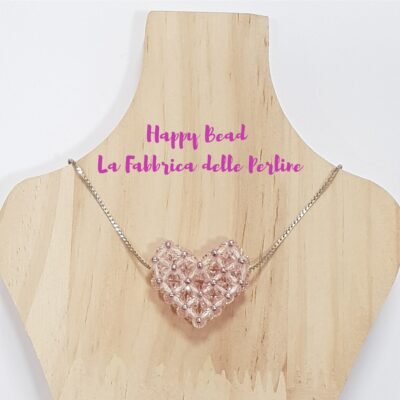 Corso Online e Kit Ciondolo Cuore GRANDE colore LIGHT ROSE