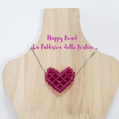 Corso Online e Kit Ciondolo Cuore GRANDE colore FUCSIA