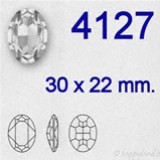 Cabochon Ovale (4127) Swarovski 30x22mm Crystal AB