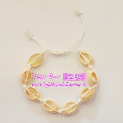 Bracciale Conchiglie di Ciprea colore Bianco