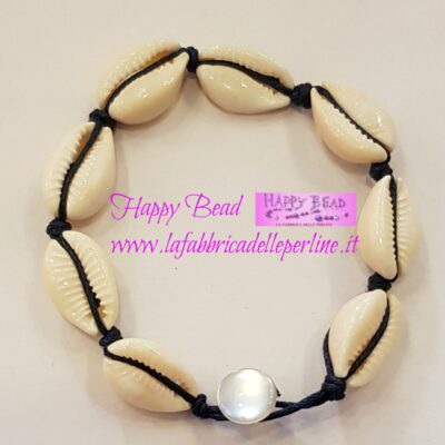 Bracciale Conchiglie di Ciprea colore Nero