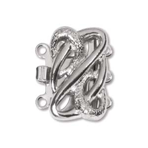 Chiusura Rettangolo 3 fili 13x17mm Argento