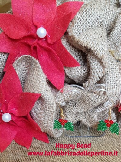 Orecchini Agrifoglio Natale