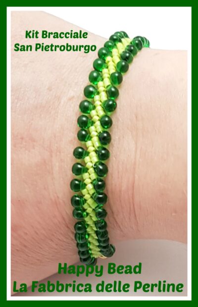 Kit Bracciale Punto San Pietroburgo Base Versione Piccolo Lime / Verde
