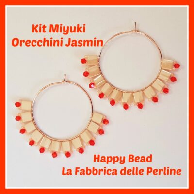 Kit Miyuki Orecchini Jasmin Biege/Arancio