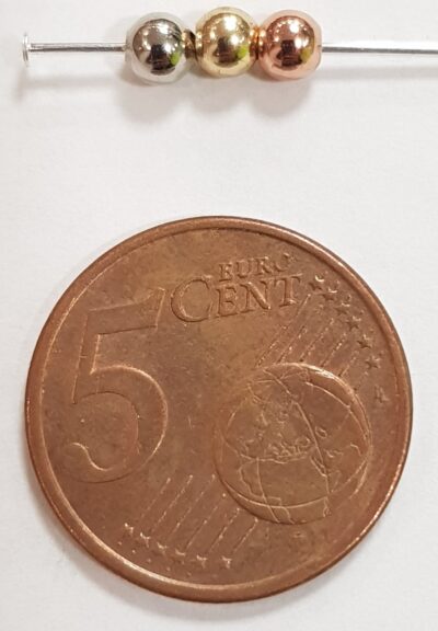 Sfera ACCIAIO Liscia 4mm Oro/Argento/Oro Rosa