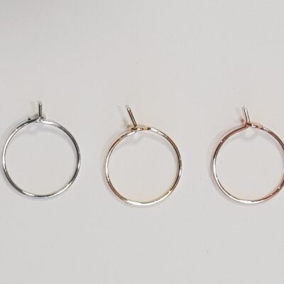 Base Orecchini a Cerchio 15mm Argento / Oro / Oro Rosa
