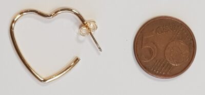 Base Orecchini a Cuore 25mm Oro