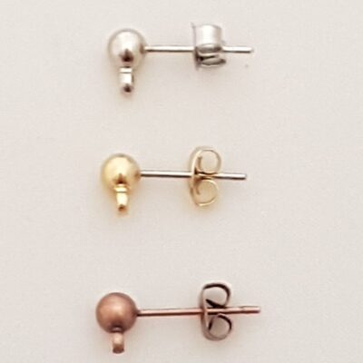 Perno con sfera 4mm e anellino ACCIAIO