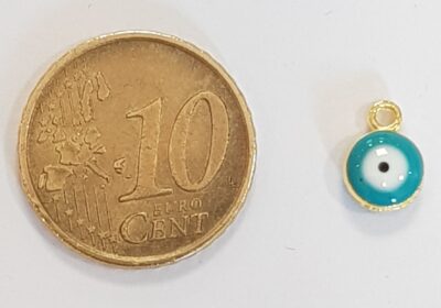 Ciondolo Vetro Occhio di Fatima 7mm AZZURRO