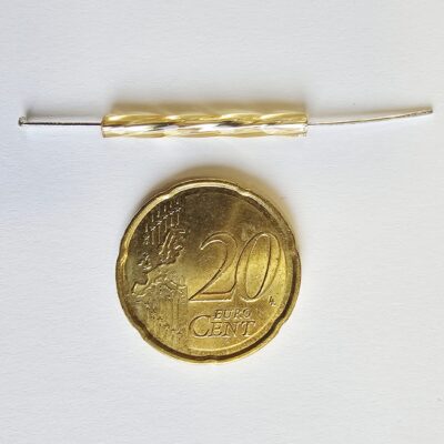 Bugle Beads 25mm 50pezzi col. ORO Silverline