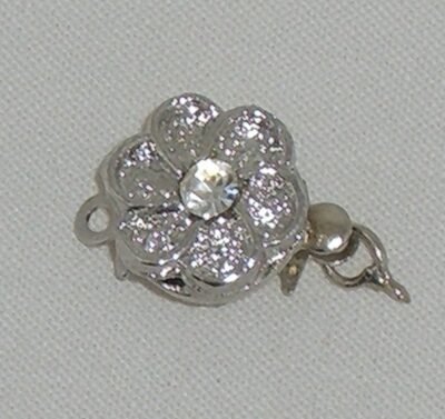 Chiusura a linguetta fiore 14mm argento