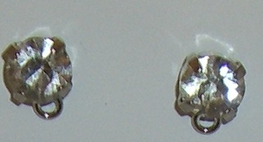 Coppia Perni con Strass Tondo 8mm