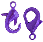 Chiusura Moschettone Goccia 12mm Viola con anellino 4pz