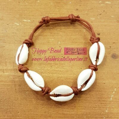 Bracciale Conchiglie di Ciprea colore Marrone