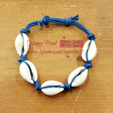 Bracciale Conchiglie di Ciprea colore Blu